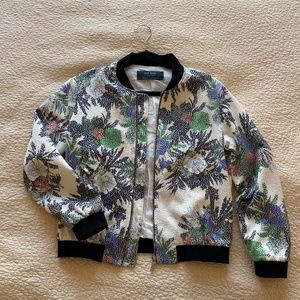 Zara Patterned Bomber Jacket Size S